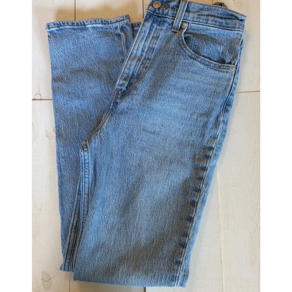 Levi's Premium Jeans Womens 27 Light Blue 70s High Slim Straight High Rise Denim